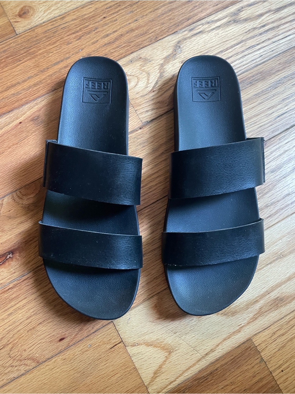 Reef Black Double Band Slide Sandals